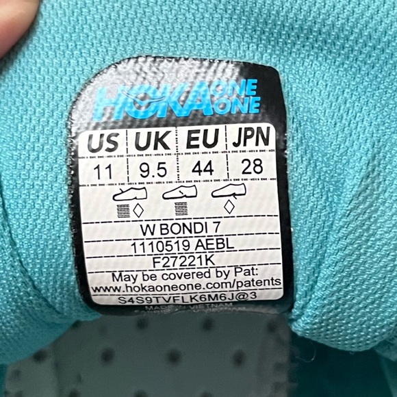 Hoka One One Bondi 7 Aquarelle Running Shoe Women’s Sneaker Size 11 - Picture 10 of 10